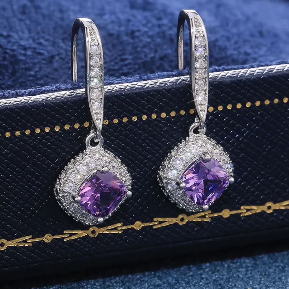 Crystal Dangle Drop Earrings - Picture 9 of 11